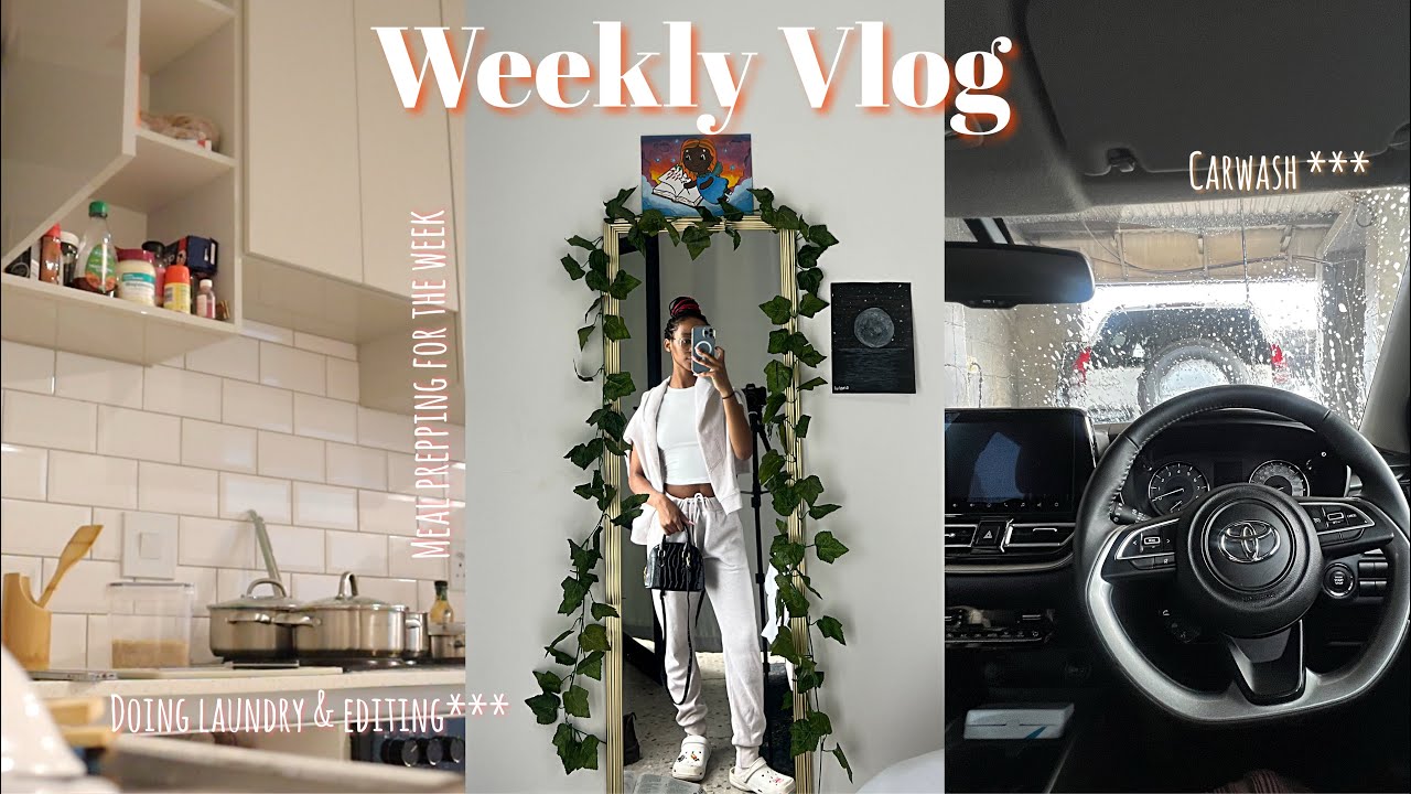 Spend the weekend with me: carwash, meal prepping for the week and hair crash out….