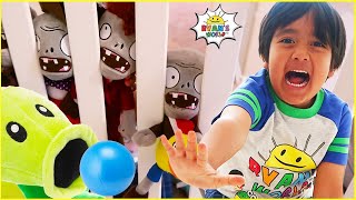 plants vs zombie comes to ryans house pretend play