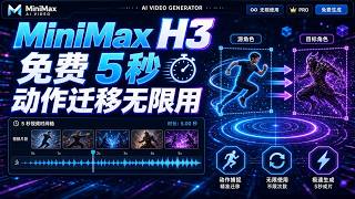 Free MiniMax H3 5-Second Videos! Pose Transfer and Face Swapping: Unlimited Free Access Tutorial