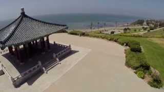 Aerial Video of Korean Friendship Bell in San Pedro, CA