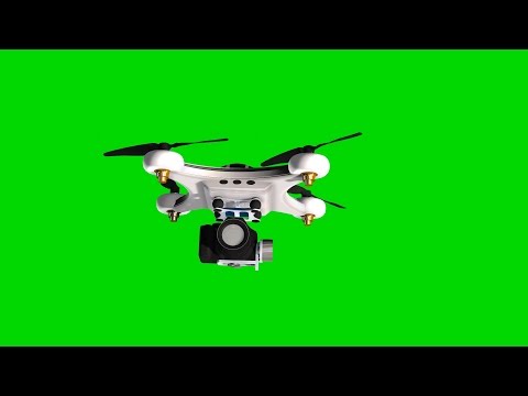 Drone Quadrocopter in flight - green screen - free use @bestgreenscreen