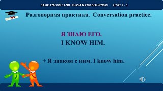 Я ЗНАЮ ЕГО.  I KNOW HIM. РАЗГОВОРНАЯ ПРАКТИКА. CONVERSATION PRACTICE.