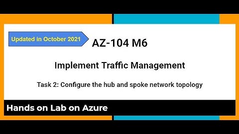 AZ 104 M6 Implement Traffic Management   Task 2 Configure the hub and spoke network topology