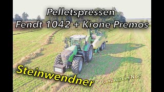 Fendt 1042 + Krone Premos 5000 beim Luzernepelletiern