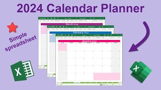 2024 Calendar Planner Spreadsheet