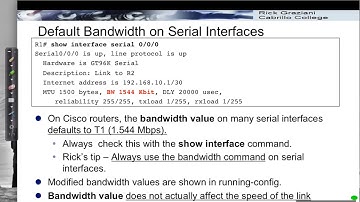 OSPFv2 Configuration: Modifying the Bandwidth on Serial Links