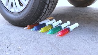 Crushing Crunchy & Soft things by Car _ Experiment Car VS toys,food & Baloon