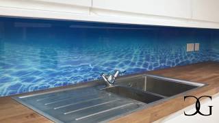 Printed Underwater Scenery Splashback by Creoglass Design Modern Kitchen Splashbacks  01923 819 684