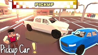 Blocky Car Racing and Simulator: Unlocking new Pick-up car and taking for drive test screenshot 3