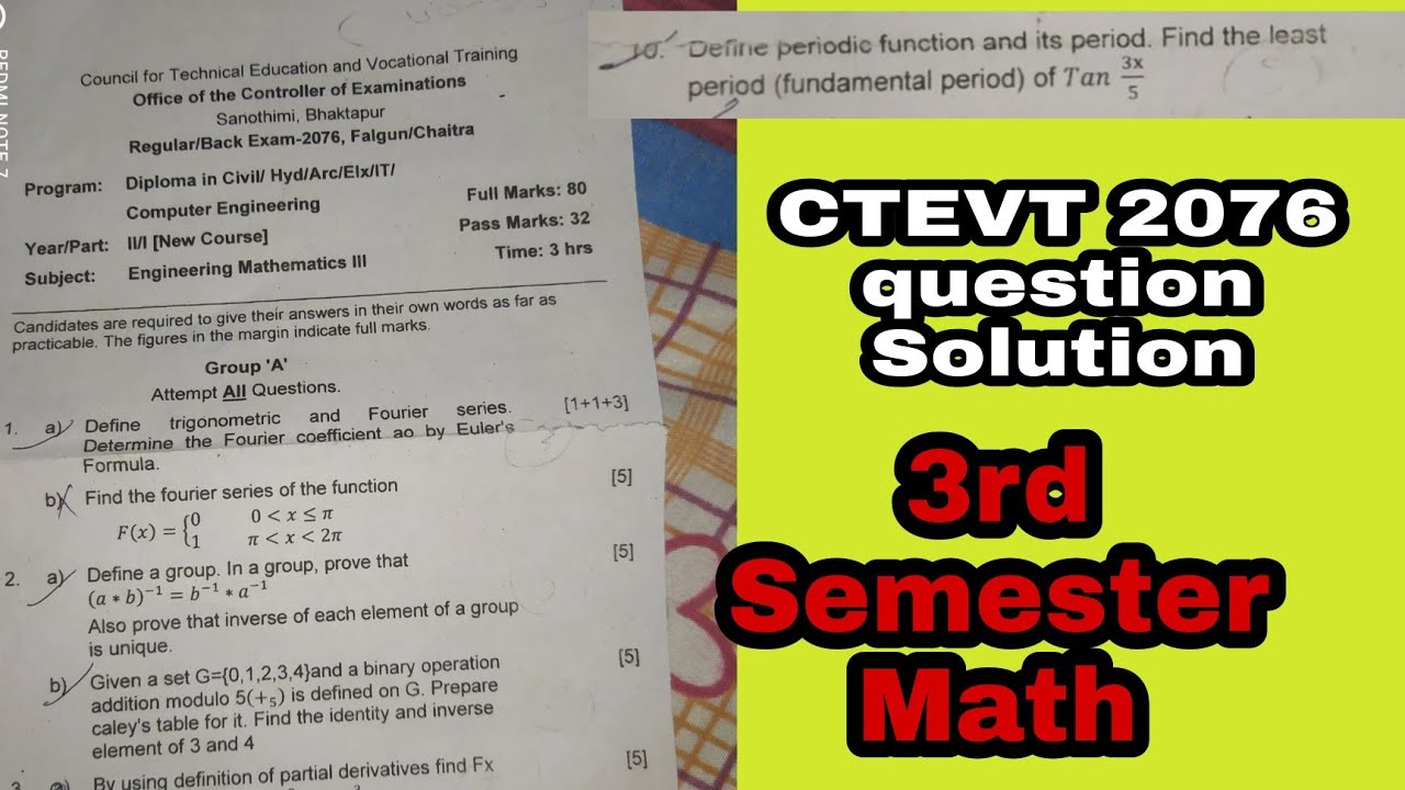 CTEVT 2076 question solution || Periodic Functions Important Question ...