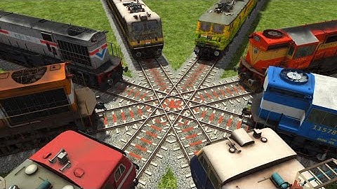 Indian Railways High Speed Trainz Crossing//Railgadis Bumpy Forked Railroad Tracks 🚉