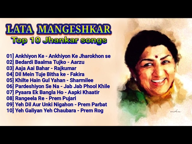Lata Mangeshkar Top 10 Jhankar Songs | lata mangeshkar jukebox class=
