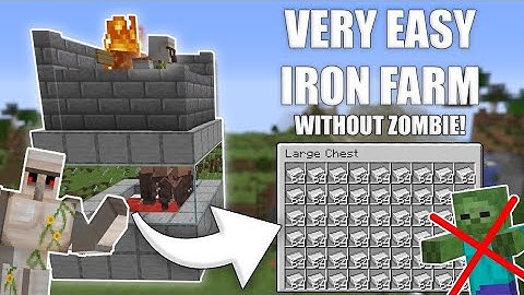 Minecraft PE Command block Iron Farm ⛏️