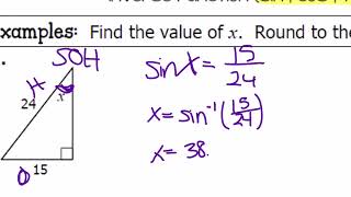 Unit 8 Trigonometry: Finding Missing Angles & Review