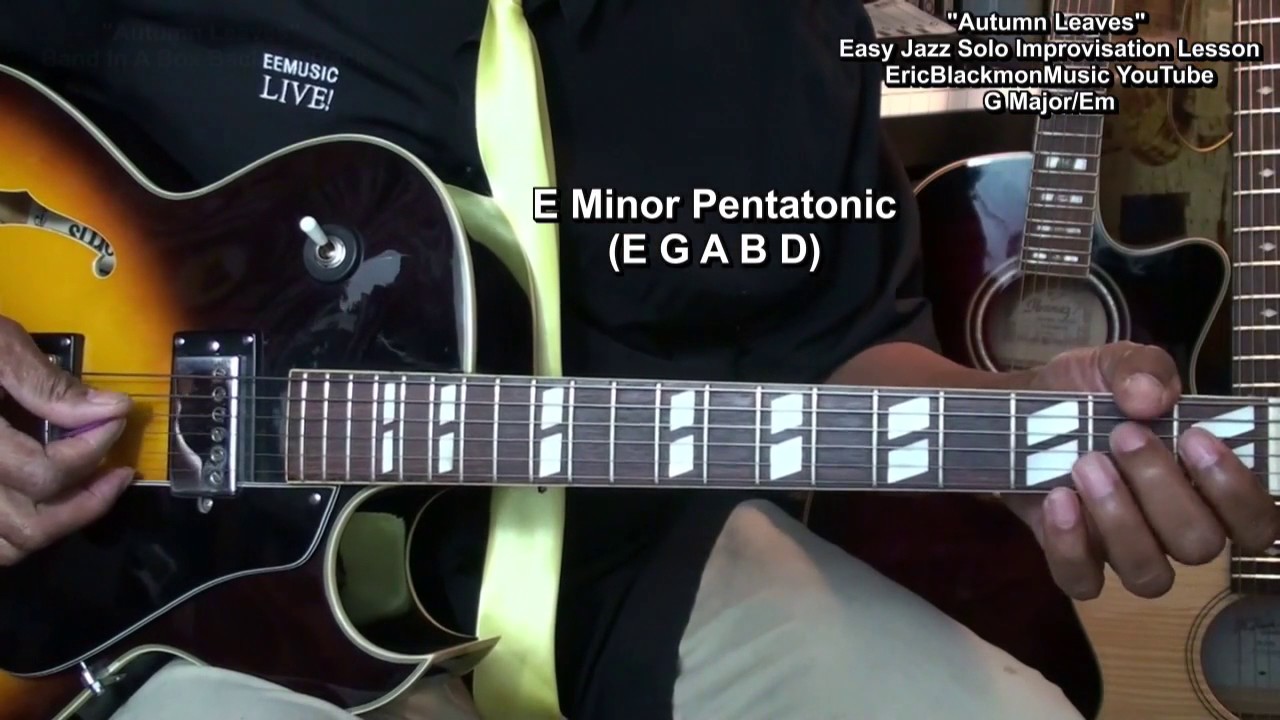 usa play greenville sc AUTUMN LEAVES Easy Improvisation Guitar Solo Lesson With Backing Track