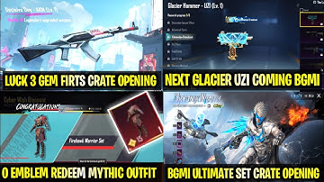 SINGLE SPIN 3-GEM 😍ULTIMATE SET CRATE OPENING | NEXT ULTIMATE UPGRADE SKIN | GLACIER UZI COMING DATE
