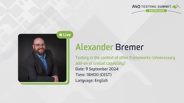 A4Q Testing Summit 2024 - Testing in the context of other frameworks