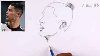 Draw realistic face Cristiano Ronaldo || Ronaldo Drawing || Cr7 Al Nassr FC