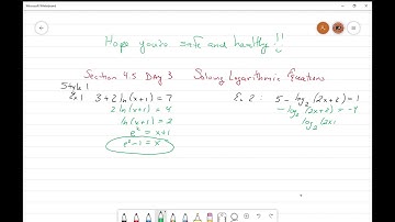 Precalculus Section 4.5 Day 3:  Video 1 of 3 Solving Logarithmic Equations with a single log