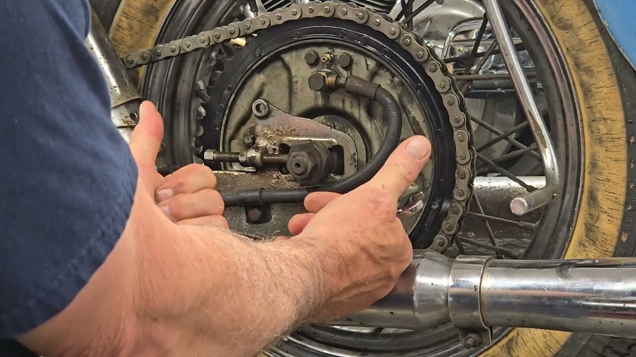 Adjusting Harley Panhead Rear Juice Brakes @SilverNutsGarage-di5ls