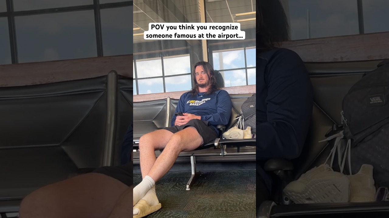 recognizing someone famous at the airport #shorts #comedy #funny
