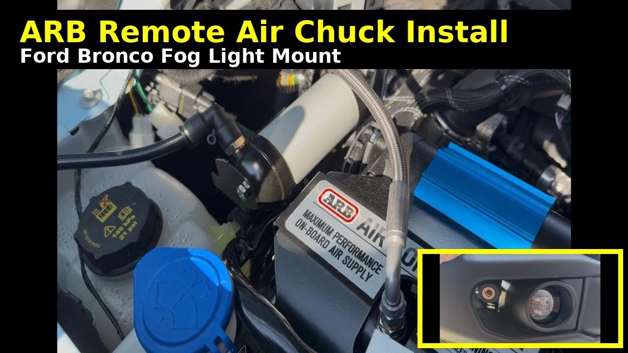 ARB Remote Air Chuck Install on Ford Bronco | Clean Fog Light Mount (No ...