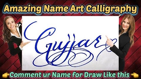 Gujjar Name Signature Calligraphy Status | How to improve Cursive Handwriting | Cut Marker | art