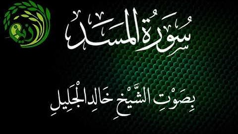 سورة المسد بصوت الشيخ خالد الجليل .. زين