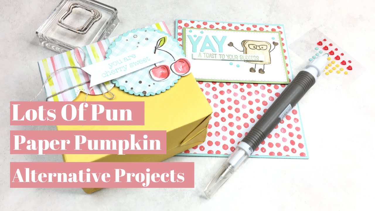 Stampin up Lots Of Pun Paper Pumpkin Kit Alternative Projects - YouTube