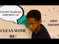 **KID** CLEAN WITH ME!//TEACHING MY 10 YEAR OLD SON TO CLEAN THE BATHROOM!!//KID FRIENDLY PRODUCTS!!