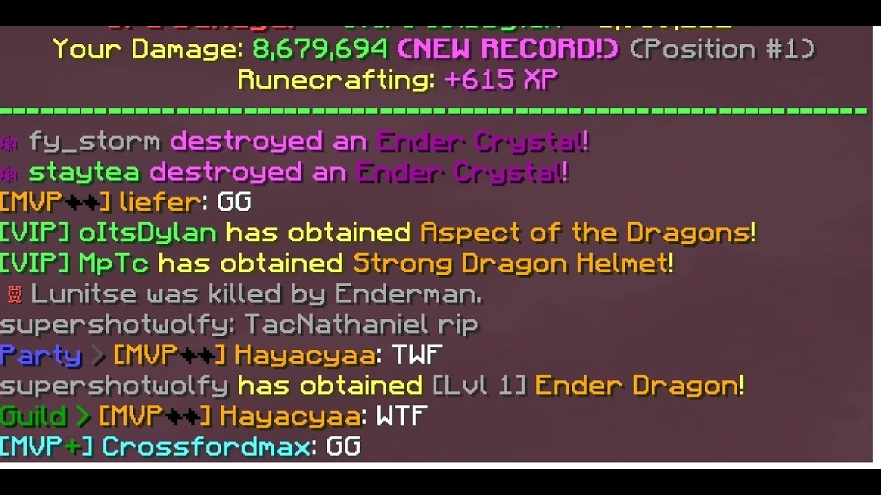 Legendary Dragon pet drop(Hypixel Skyblock) YouTube