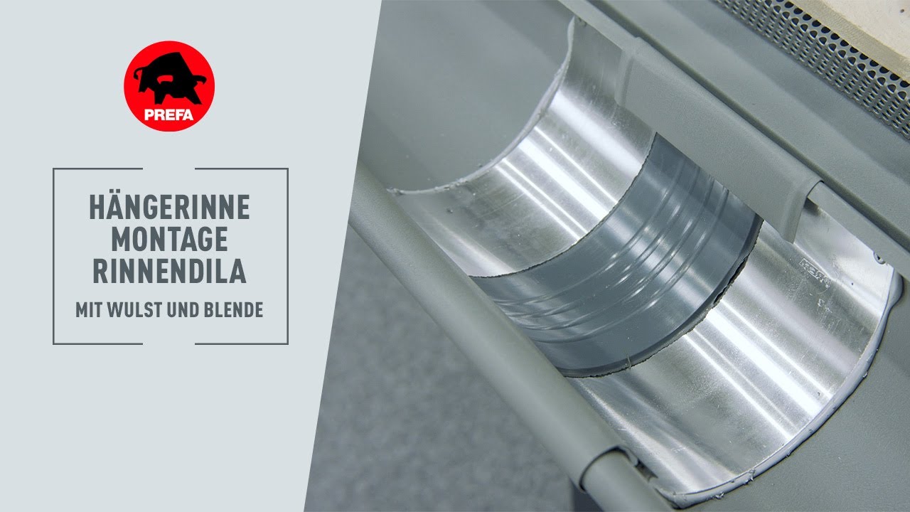 PREFA Schulungsvideo | 5.0.1.4  Hängerinne - Montage Rinnendila mit Wulst und Blende