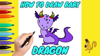 Draw A Playful Baby Dragon Learning To Fly Fun Easy How To Draw A Dragon