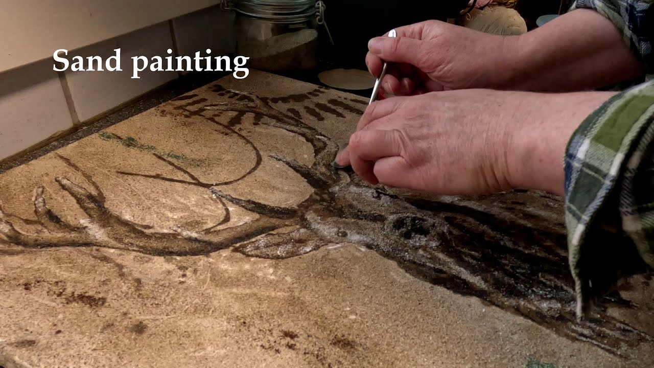 Wildlife Painting Stag | Sand Art, creative painting,  Satisfying Art Video, Tutorial