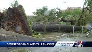 Widespread damage reported in Tallahassee after severe storms, possible tornado tears through area