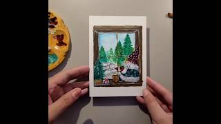 Cute Christmas Gnome Painting | Easy DIY Holiday Card Idea #asthetic#trending#trendingshorts#youtube