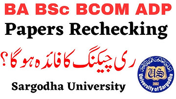 BA BSc ADP Papers Rechecking Sargodha University - ADA ADS ADC UOS Supply Results Rechecking UOS
