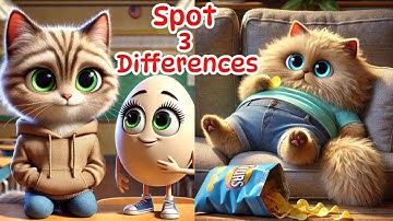 Cute Cat and Kittens Spot the Hidden Differences Game #cat #cute #catlover | Sage Pod 🐿️🐱