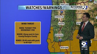 Gusty winds expected to slam into Oregon