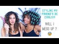 Styling My Friend's 3C Curly Hair For The First Time!!!