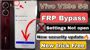 VIVO V29e 5G FRP Bypass settings Not open || Vivo V29e 5G Google Account Bypass without Pc new trick