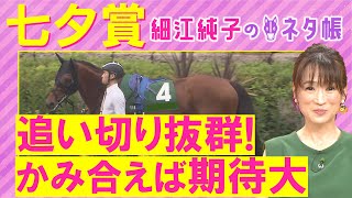 「馬券に入れておきたいアナ馬は…!」ドゥラドーレス、コスモフリーゲン、シリウスコルト・・・七夕賞(GⅢ)を元ジョッキーの細江純子さんが解説!<細江純子のネタ帳>