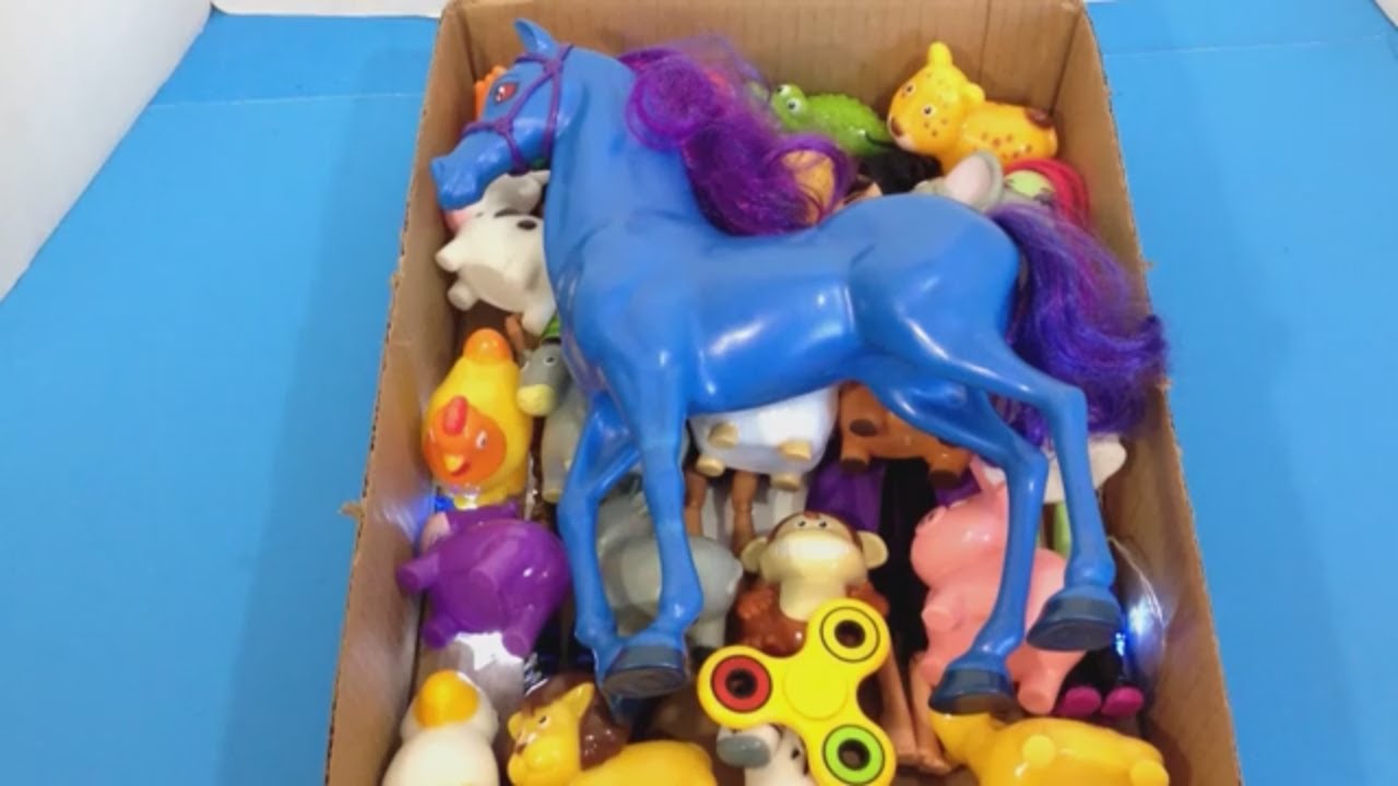 Box of Toys 🐴 Box Full of Toys 🦄 Learn Animals 🐑 Kids Toys 🐅 Kids Fun 🐄 Dolls, Fidget Spinner - YouTube