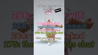 Roblox Error Codes Meaning😰(Part 2) #shorts #roblox