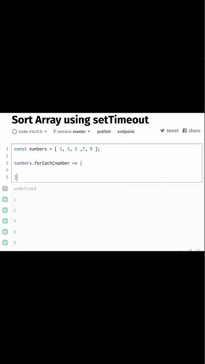 Sort array using setTimeout in javascript #shorts - YouTube