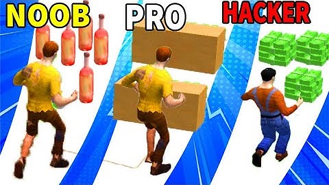 Noob vs Pro vs Hacker in Money Run 3D Game All Levels‏