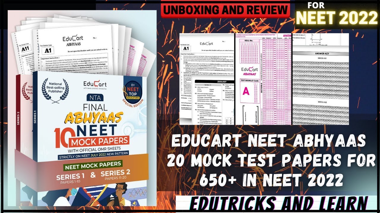 Educart NEET 2022 Mock Test Papers || Educart Neet Abhyaas 20 Mock Test ...