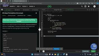 All Unique Permutations of an array geeks for geeks contest python solution  gfg backtracking python Profile