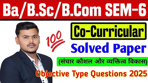 co-curricular 6th semester | Communication Skills Personality Development | Model solved paper 2025
