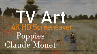 4K HD Elegant Real Art Screensaver: Claude Monet - Poppies - 1.43 H, No Sound, No AI screenshot 2
